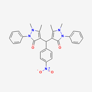 4-[(1,5-Dimethyl-3-oxo-2-phenylpyrazol-4-yl)-(4-nitrophenyl)methyl]-1,5-dimethyl-2-phenylpyrazol-3-one