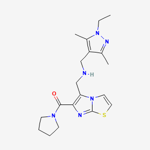 1-(1-ethyl-3,5-dimethyl-1H-pyrazol-4-yl)-N-{[6-(1-pyrrolidinylcarbonyl)imidazo[2,1-b][1,3]thiazol-5-yl]methyl}methanamine