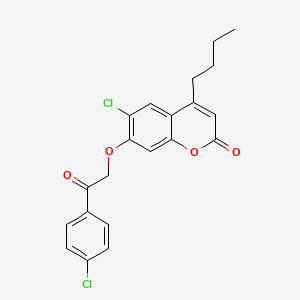 molecular formula C21H18Cl2O4 B5165410 4-butyl-6-chloro-7-[2-(4-chlorophenyl)-2-oxoethoxy]-2H-chromen-2-one 