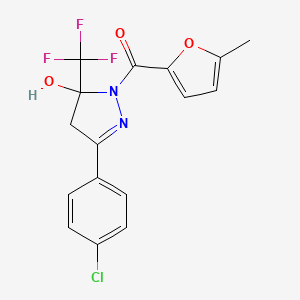 3-(4-chlorophenyl)-1-(5-methyl-2-furoyl)-5-(trifluoromethyl)-4,5-dihydro-1H-pyrazol-5-ol