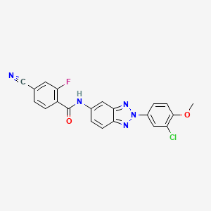 N-[2-(3-chloro-4-methoxyphenyl)-2H-1,2,3-benzotriazol-5-yl]-4-cyano-2-fluorobenzamide