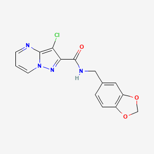 N-(1,3-benzodioxol-5-ylmethyl)-3-chloropyrazolo[1,5-a]pyrimidine-2-carboxamide