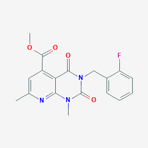 methyl 3-(2-fluorobenzyl)-1,7-dimethyl-2,4-dioxo-1,2,3,4-tetrahydropyrido[2,3-d]pyrimidine-5-carboxylate