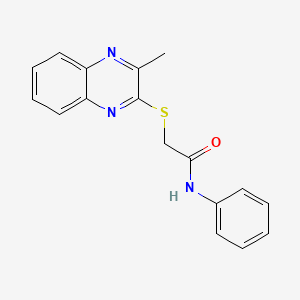 molecular formula C17H15N3OS B5165484 2-[(3-methylquinoxalin-2-yl)sulfanyl]-N-phenylacetamide 