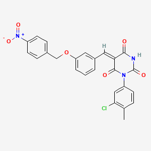 1-(3-chloro-4-methylphenyl)-5-{3-[(4-nitrobenzyl)oxy]benzylidene}-2,4,6(1H,3H,5H)-pyrimidinetrione