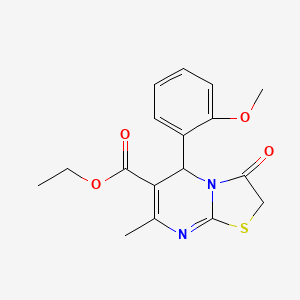 molecular formula C17H18N2O4S B5165547 ethyl 5-(2-methoxyphenyl)-7-methyl-3-oxo-2,3-dihydro-5H-[1,3]thiazolo[3,2-a]pyrimidine-6-carboxylate 