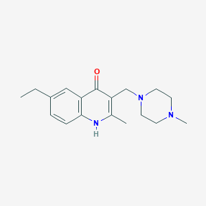 molecular formula C18H25N3O B5165554 6-ethyl-2-methyl-3-[(4-methylpiperazin-1-yl)methyl]-1H-quinolin-4-one 