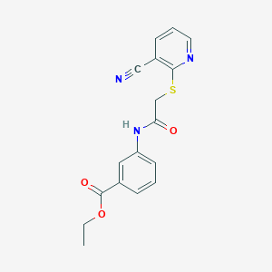 ethyl 3-({[(3-cyano-2-pyridinyl)thio]acetyl}amino)benzoate