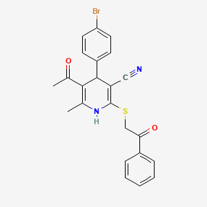 5-acetyl-4-(4-bromophenyl)-6-methyl-2-[(2-oxo-2-phenylethyl)thio]-1,4-dihydro-3-pyridinecarbonitrile