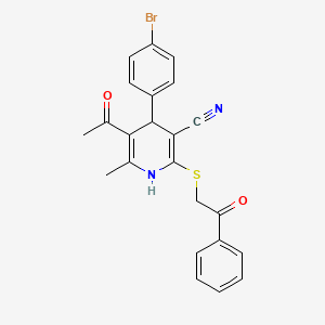 molecular formula C23H19BrN2O2S B5165613 5-acetyl-4-(4-bromophenyl)-6-methyl-2-phenacylsulfanyl-1,4-dihydropyridine-3-carbonitrile 