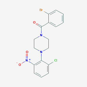 molecular formula C17H15BrClN3O3 B5165640 (2-BROMOPHENYL)[4-(2-CHLORO-6-NITROPHENYL)PIPERAZINO]METHANONE 