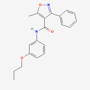 molecular formula C20H20N2O3 B5165665 5-methyl-3-phenyl-N-(3-propoxyphenyl)-4-isoxazolecarboxamide 