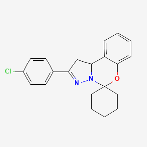 molecular formula C21H21ClN2O B5165669 2'-(4-chlorophenyl)-1',10b'-dihydrospiro[cyclohexane-1,5'-pyrazolo[1,5-c][1,3]benzoxazine] 