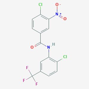 molecular formula C14H7Cl2F3N2O3 B5165725 4-chloro-N-[2-chloro-5-(trifluoromethyl)phenyl]-3-nitrobenzamide 