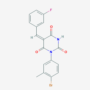 molecular formula C18H12BrFN2O3 B5165739 1-(4-bromo-3-methylphenyl)-5-(3-fluorobenzylidene)-2,4,6(1H,3H,5H)-pyrimidinetrione 