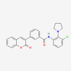 molecular formula C26H21ClN2O3 B5165742 N-[3-chloro-2-(1-pyrrolidinyl)phenyl]-3-(2-oxo-2H-chromen-3-yl)benzamide 