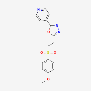 4-{5-[2-(4-Methoxybenzenesulfonyl)ethyl]-1,3,4-oxadiazol-2-YL}pyridine