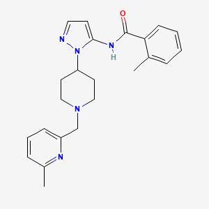 2-methyl-N-(1-{1-[(6-methyl-2-pyridinyl)methyl]-4-piperidinyl}-1H-pyrazol-5-yl)benzamide