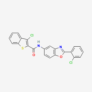 3-chloro-N-[2-(2-chlorophenyl)-1,3-benzoxazol-5-yl]-1-benzothiophene-2-carboxamide