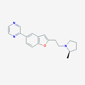 molecular formula C19H21N3O B516577 2-[2-[2-[(2R)-2-甲基吡咯烷-1-基]乙基]-1-苯并呋喃-5-基]吡嗪 