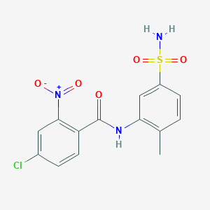 molecular formula C14H12ClN3O5S B5165801 N~1~-[5-(AMINOSULFONYL)-2-METHYLPHENYL]-4-CHLORO-2-NITROBENZAMIDE 