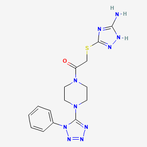 molecular formula C15H18N10OS B5165809 3-({2-oxo-2-[4-(1-phenyl-1H-tetrazol-5-yl)-1-piperazinyl]ethyl}thio)-1H-1,2,4-triazol-5-amine 