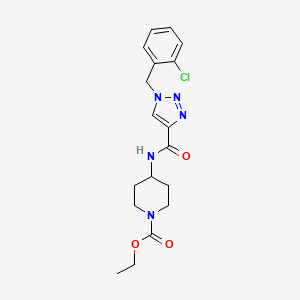 molecular formula C18H22ClN5O3 B5165825 ethyl 4-({[1-(2-chlorobenzyl)-1H-1,2,3-triazol-4-yl]carbonyl}amino)-1-piperidinecarboxylate 