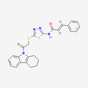 N-(5-{[2-oxo-2-(1,2,3,4-tetrahydro-9H-carbazol-9-yl)ethyl]thio}-1,3,4-thiadiazol-2-yl)-3-phenylacrylamide