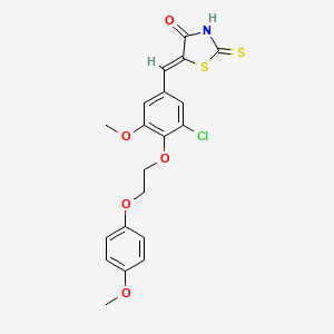 molecular formula C20H18ClNO5S2 B5165931 5-{3-chloro-5-methoxy-4-[2-(4-methoxyphenoxy)ethoxy]benzylidene}-2-thioxo-1,3-thiazolidin-4-one 