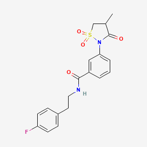 molecular formula C19H19FN2O4S B5165943 N-[2-(4-fluorophenyl)ethyl]-3-(4-methyl-1,1,3-trioxo-1,2-thiazolidin-2-yl)benzamide 