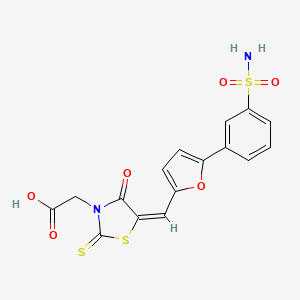 molecular formula C16H12N2O6S3 B5165950 [5-({5-[3-(aminosulfonyl)phenyl]-2-furyl}methylene)-4-oxo-2-thioxo-1,3-thiazolidin-3-yl]acetic acid 