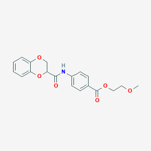 molecular formula C19H19NO6 B5165952 2-methoxyethyl 4-[(2,3-dihydro-1,4-benzodioxin-2-ylcarbonyl)amino]benzoate 