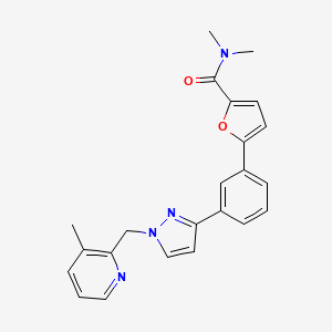 molecular formula C23H22N4O2 B5165955 N,N-dimethyl-5-(3-{1-[(3-methyl-2-pyridinyl)methyl]-1H-pyrazol-3-yl}phenyl)-2-furamide 