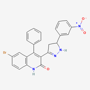 6-bromo-3-[5-(3-nitrophenyl)-4,5-dihydro-1H-pyrazol-3-yl]-4-phenyl-2(1H)-quinolinone