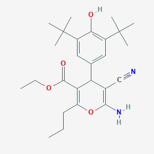 ethyl 6-amino-5-cyano-4-(3,5-di-tert-butyl-4-hydroxyphenyl)-2-propyl-4H-pyran-3-carboxylate