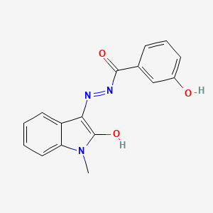 3-hydroxy-N'-(1-methyl-2-oxo-1,2-dihydro-3H-indol-3-ylidene)benzohydrazide