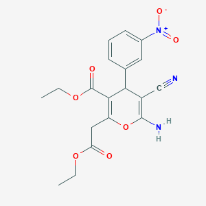 ethyl 6-amino-5-cyano-2-(2-ethoxy-2-oxoethyl)-4-(3-nitrophenyl)-4H-pyran-3-carboxylate