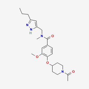 4-[(1-acetyl-4-piperidinyl)oxy]-3-methoxy-N-methyl-N-[(5-propyl-1H-pyrazol-3-yl)methyl]benzamide