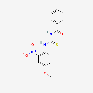 molecular formula C16H15N3O4S B5166092 N-{[(4-ethoxy-2-nitrophenyl)amino]carbonothioyl}benzamide 