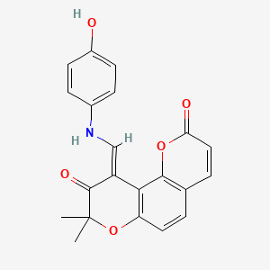 10-{[(4-hydroxyphenyl)amino]methylene}-8,8-dimethyl-2H,8H-pyrano[2,3-f]chromene-2,9(10H)-dione