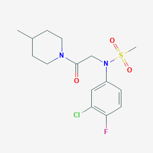 N-(3-chloro-4-fluorophenyl)-N-[2-(4-methyl-1-piperidinyl)-2-oxoethyl]methanesulfonamide