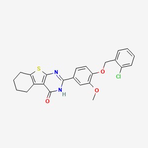 molecular formula C24H21ClN2O3S B5166220 2-{4-[(2-chlorobenzyl)oxy]-3-methoxyphenyl}-5,6,7,8-tetrahydro[1]benzothieno[2,3-d]pyrimidin-4(3H)-one 