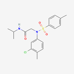 molecular formula C19H23ClN2O3S B5166228 N~2~-(3-chloro-4-methylphenyl)-N~1~-isopropyl-N~2~-[(4-methylphenyl)sulfonyl]glycinamide 