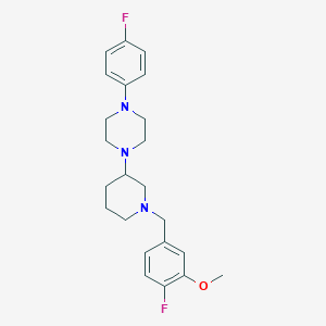 molecular formula C23H29F2N3O B5166243 1-[1-(4-fluoro-3-methoxybenzyl)-3-piperidinyl]-4-(4-fluorophenyl)piperazine 