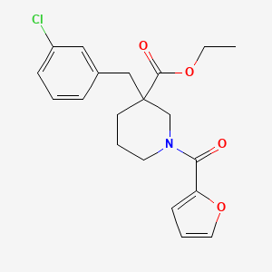 molecular formula C20H22ClNO4 B5166265 ethyl 3-(3-chlorobenzyl)-1-(2-furoyl)-3-piperidinecarboxylate 