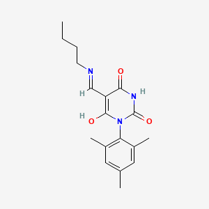 5-(Butyliminomethyl)-6-hydroxy-1-(2,4,6-trimethylphenyl)pyrimidine-2,4-dione