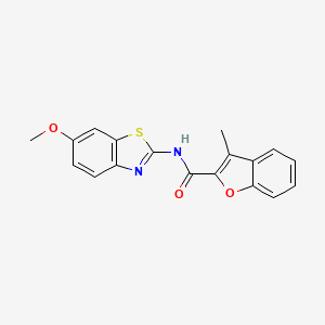 N-(6-methoxy-1,3-benzothiazol-2-yl)-3-methyl-1-benzofuran-2-carboxamide