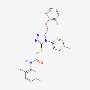 2-({5-[(2,6-dimethylphenoxy)methyl]-4-(4-methylphenyl)-4H-1,2,4-triazol-3-yl}sulfanyl)-N-(5-fluoro-2-methylphenyl)acetamide