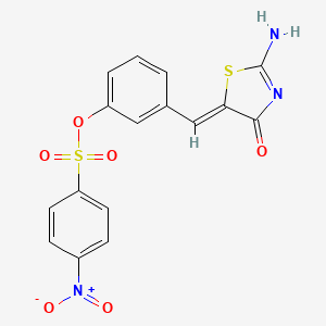 [3-[(Z)-(2-amino-4-oxo-1,3-thiazol-5-ylidene)methyl]phenyl] 4-nitrobenzenesulfonate