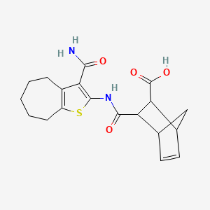 3-[(3-carbamoyl-5,6,7,8-tetrahydro-4H-cyclohepta[b]thiophen-2-yl)carbamoyl]bicyclo[2.2.1]hept-5-ene-2-carboxylic acid